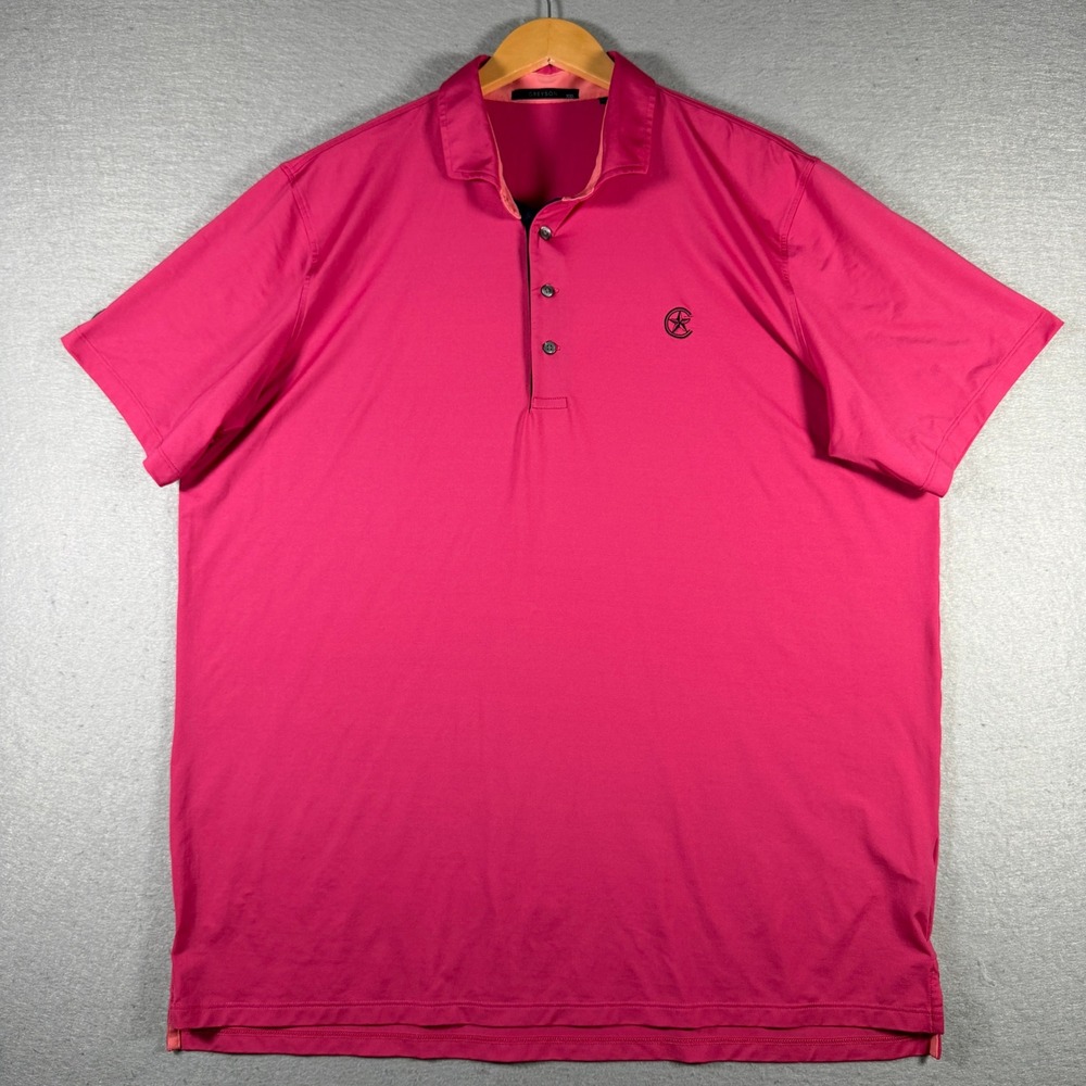 Greyson Clothiers Mens Pink Short Sleeve Performance Golf Polo Shirt Size XXL